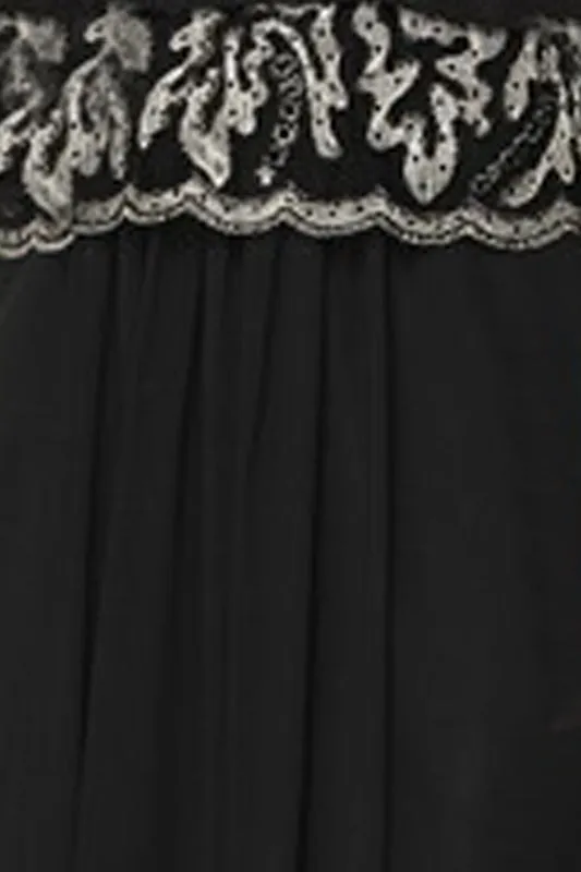 3/4 Sleeve Embroidered Bodice MOB Dress