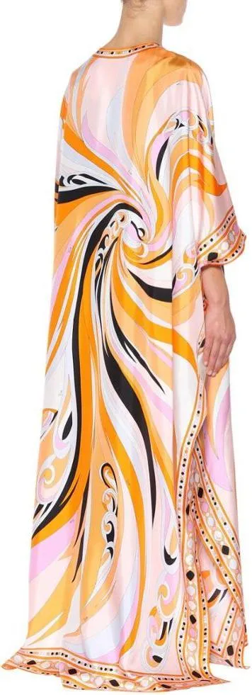 Abstract Print Kaftan Dress