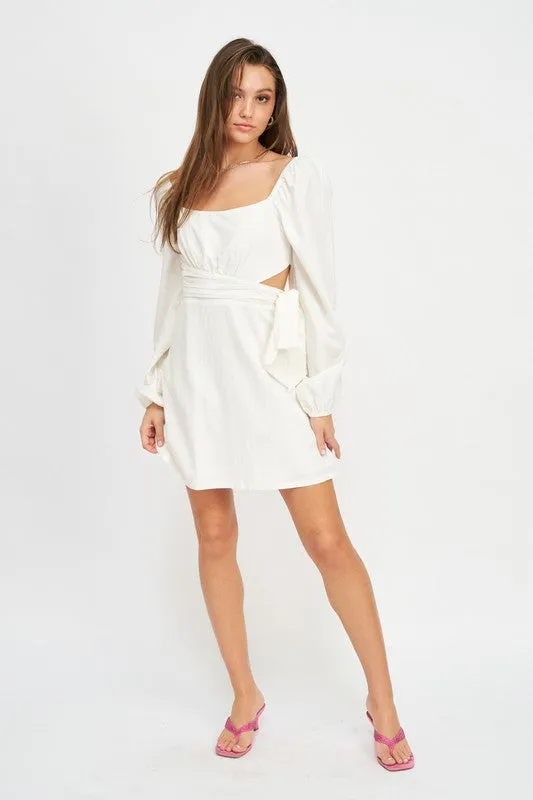 Adora Long Sleeve Dress with Side Bow