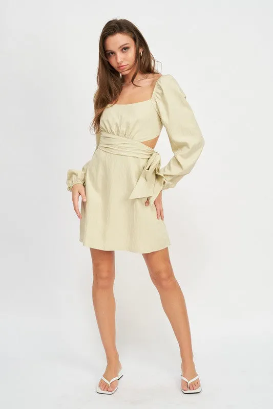 Adora Long Sleeve Dress with Side Bow