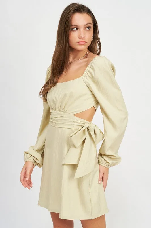 Adora Long Sleeve Dress with Side Bow