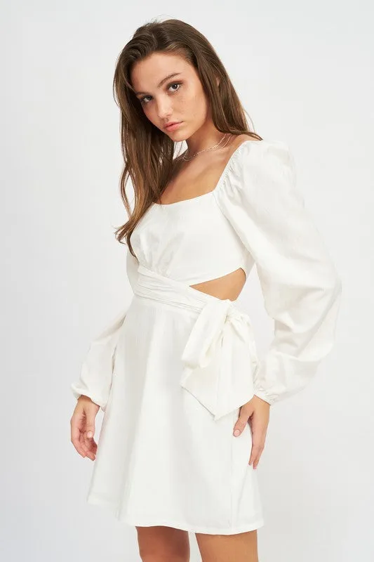 Adora Long Sleeve Dress with Side Bow