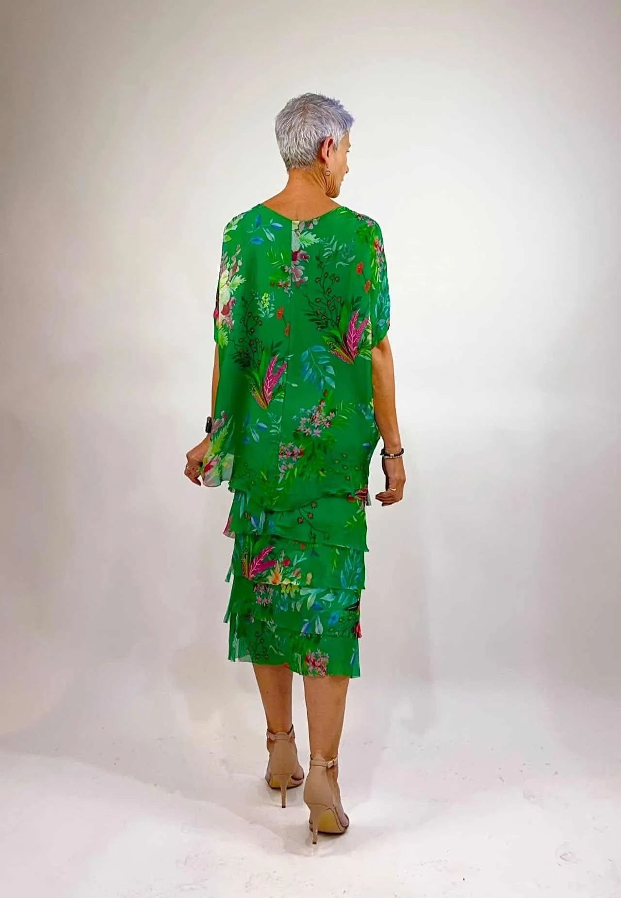 Bethany Silk Dress Green Pint