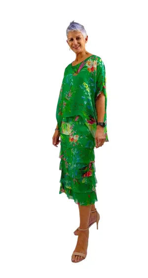 Bethany Silk Dress Green Pint