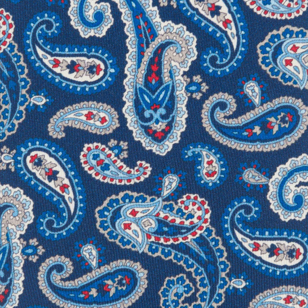 Blue Refined Paisley Twill Silk Tie