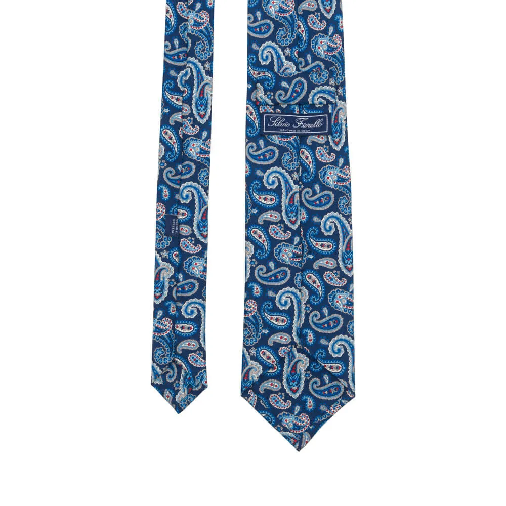 Blue Refined Paisley Twill Silk Tie