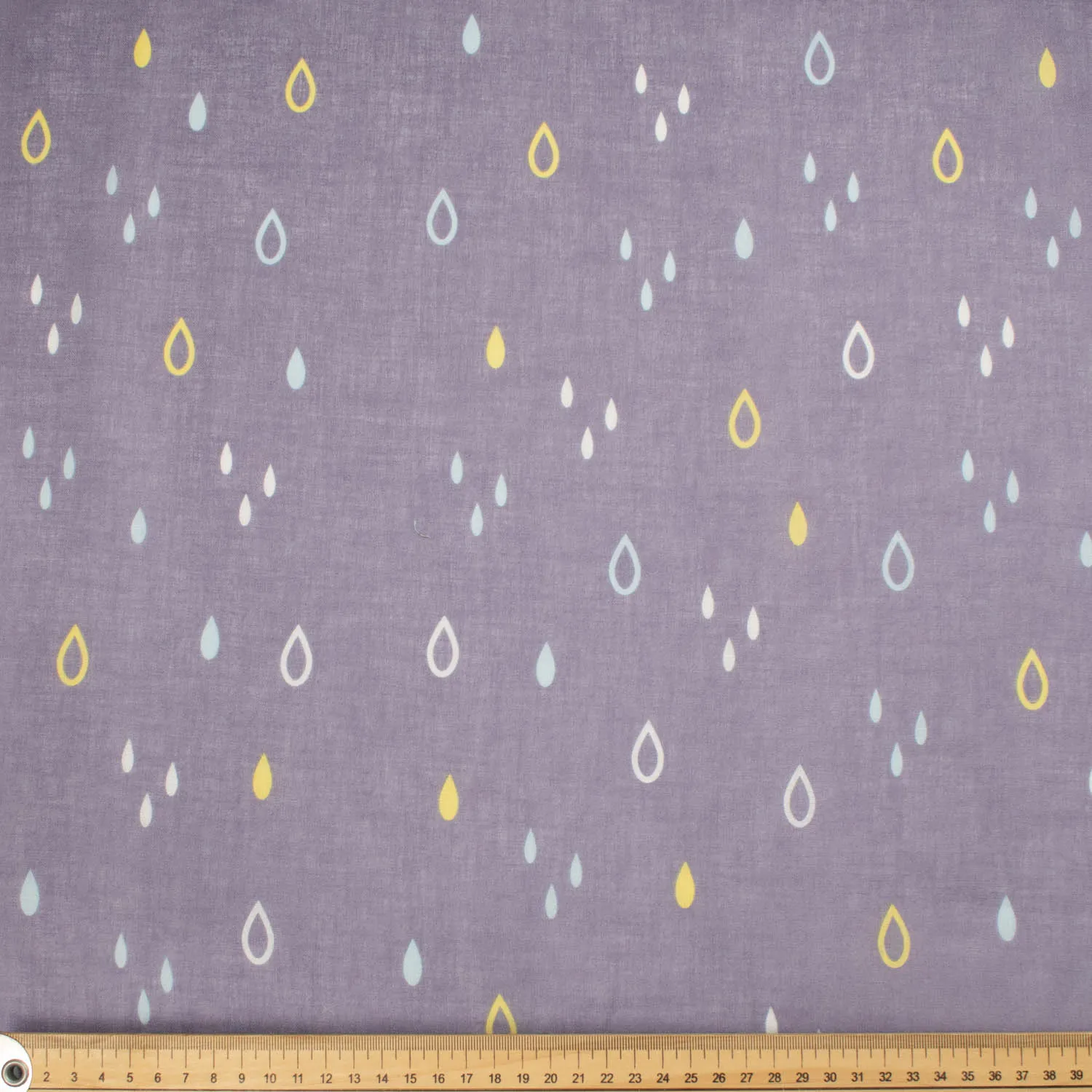 Border Printed Cotton Voile Design-19 Cats & Circle Windows on Blue Checks/Raindrops on Purple