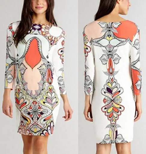 Bright Print Silk Dress