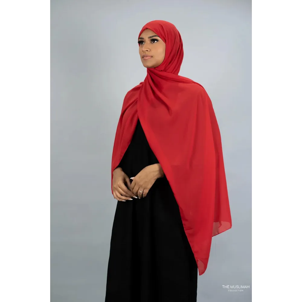 Chiffon Hijab (Ruby Red)