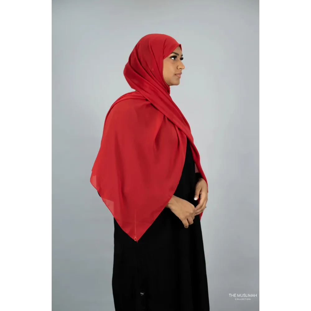 Chiffon Hijab (Ruby Red)