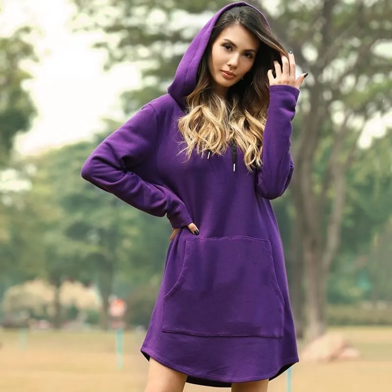 Drawstring Oversized Hoodie Dress