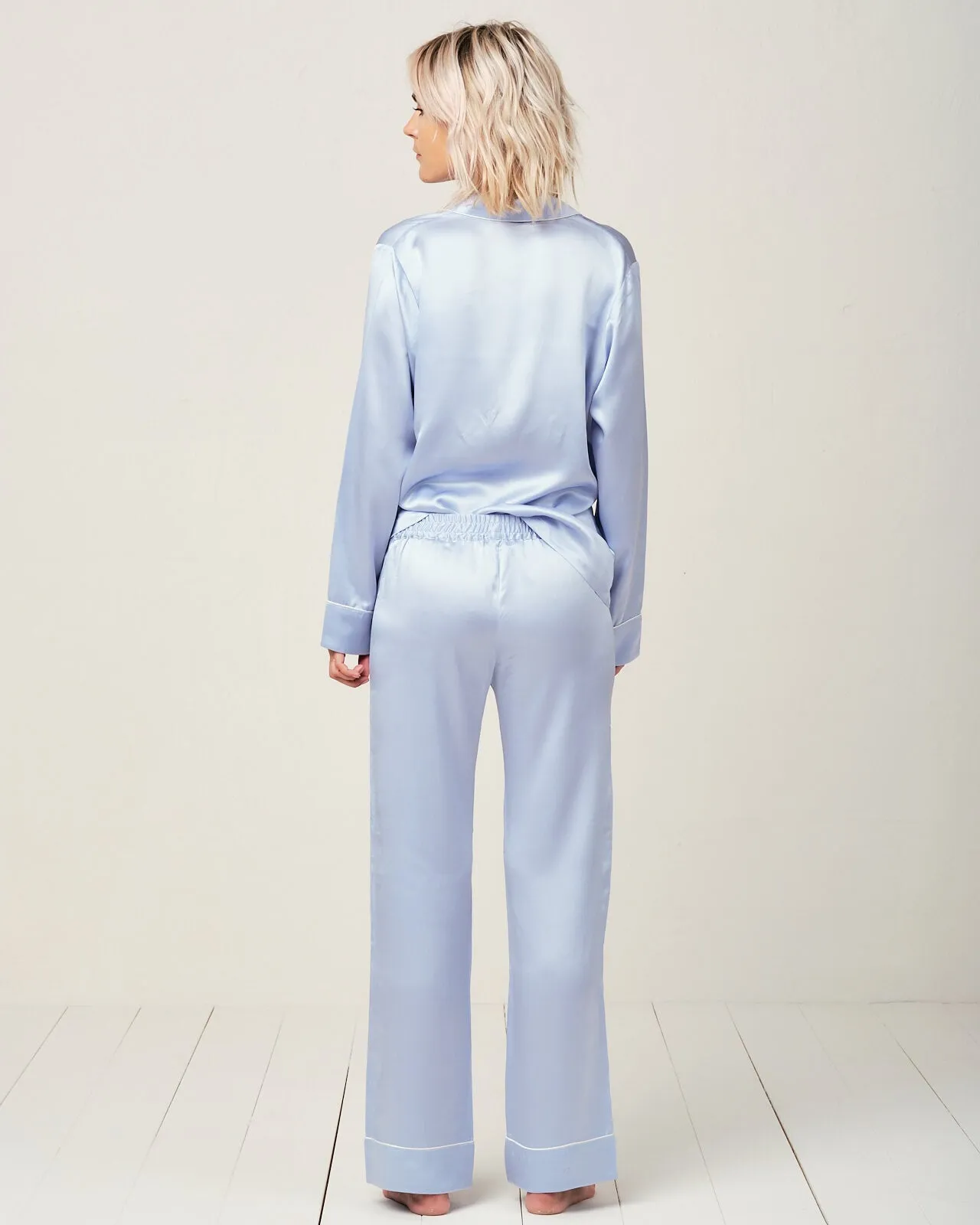 Elisabetha Silk Pyjama in Candy Blue - Bottom