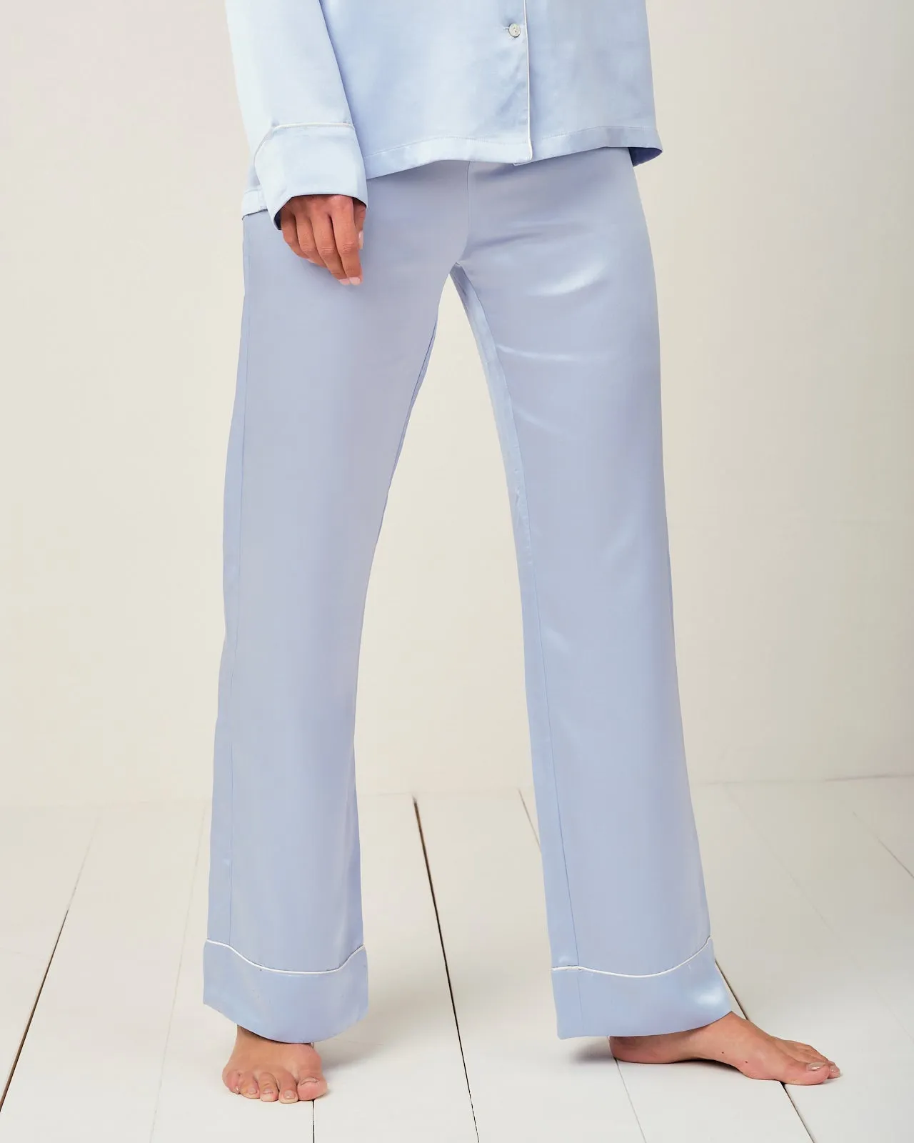 Elisabetha Silk Pyjama in Candy Blue - Bottom