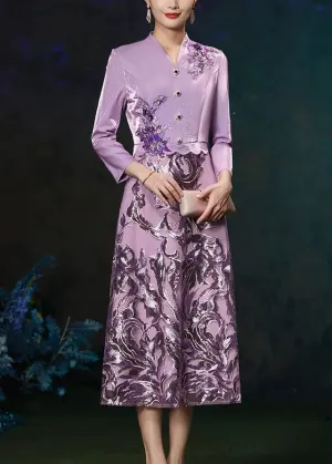 Embroidered Silk Long Dresses Fall