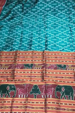 Exquisite Blue Silk Saree with Sambalpuri Handloom Design