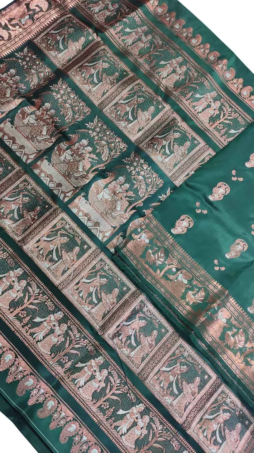 Exquisite Green Swarnachari Handloom Silk Saree