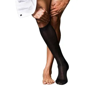 Falke No4 Pure Silk Knee High Socks - Black