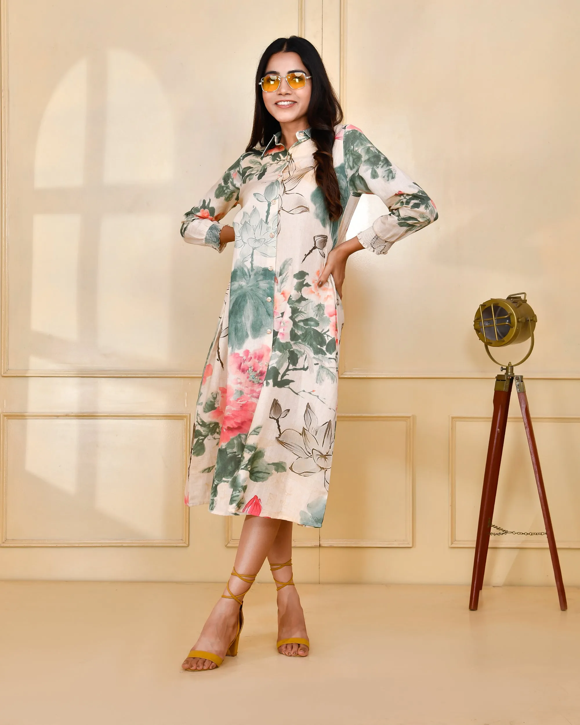 Floral Cotton Long Dress