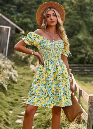 Floral tiered ruffle dress