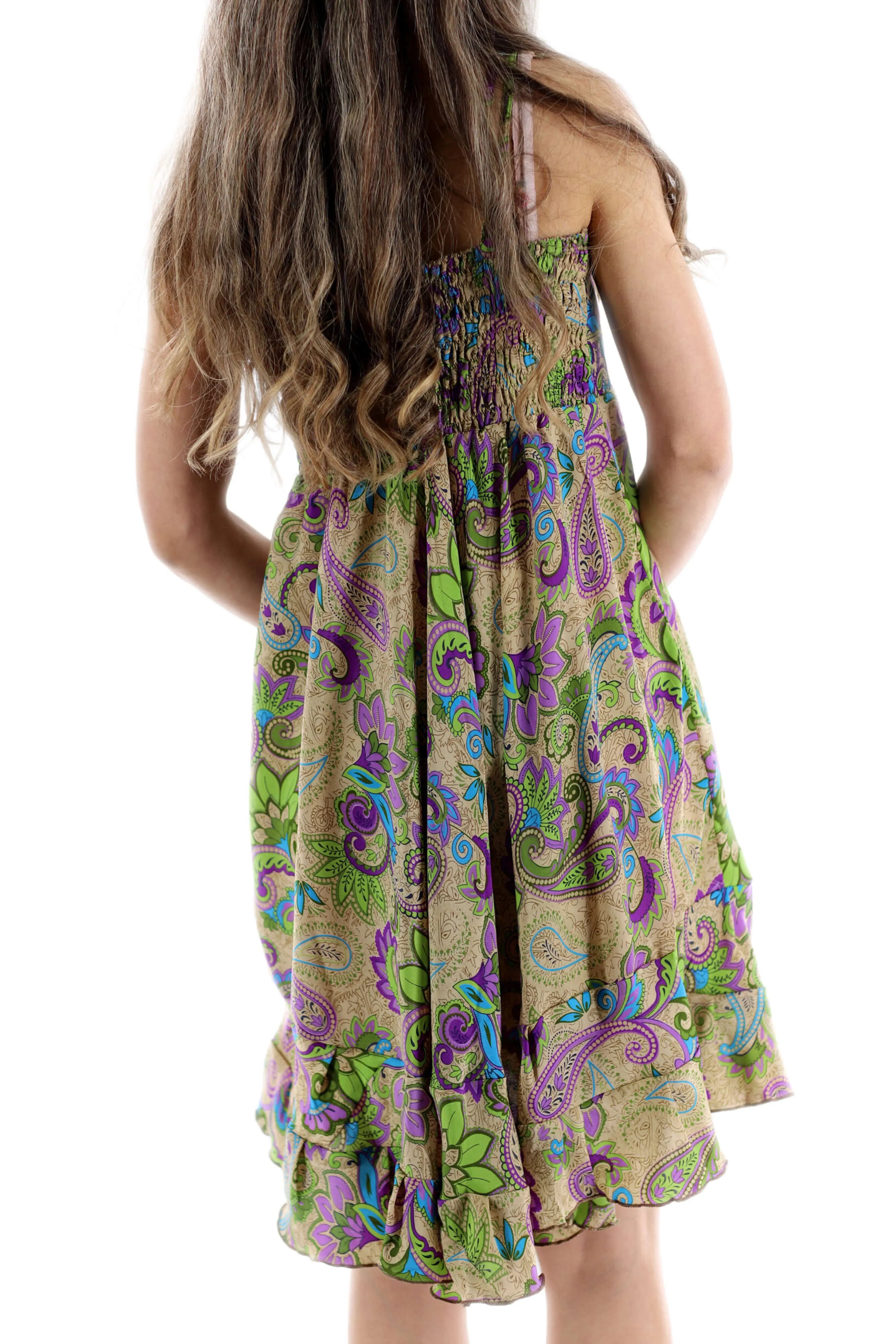 Flowy Floral "Daniela" Above the knee Dress in Green