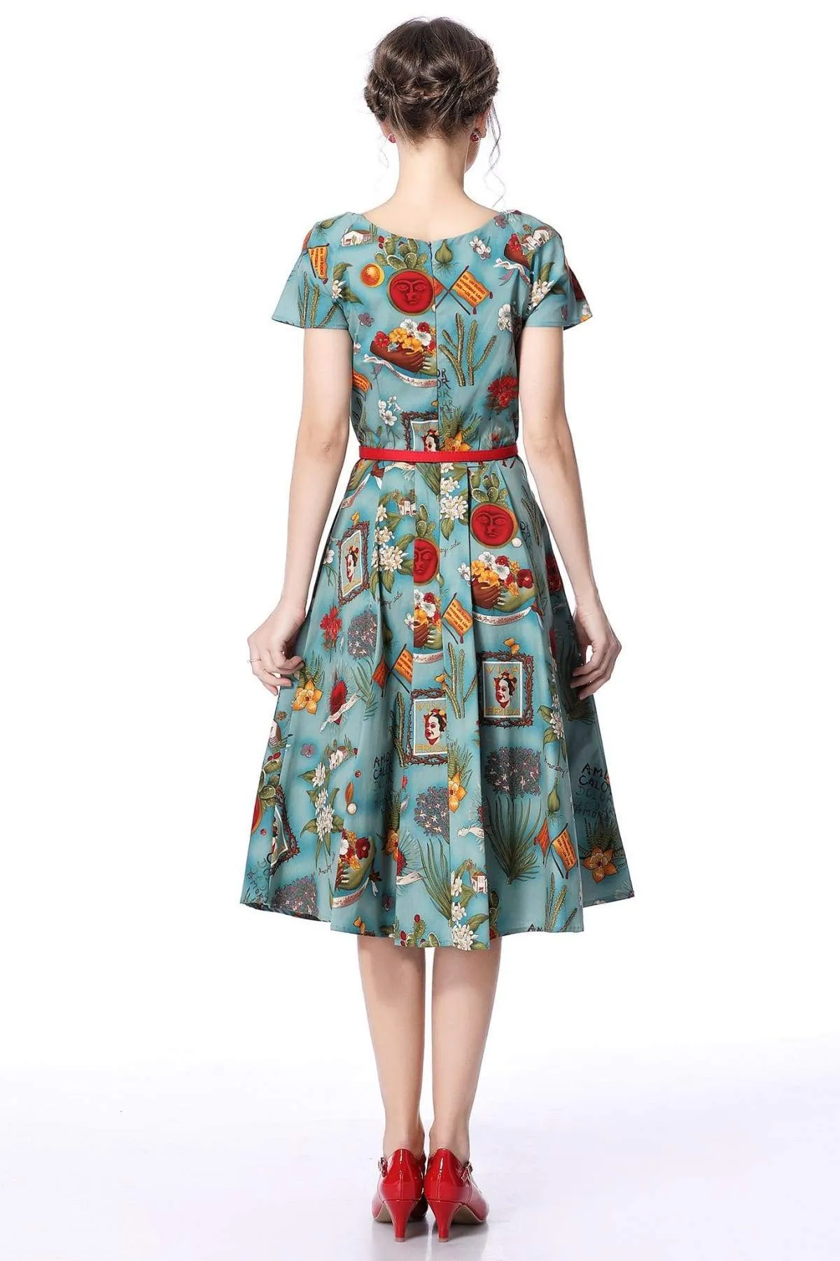 Frida Scoop Neck Sleeve Vintage Dress