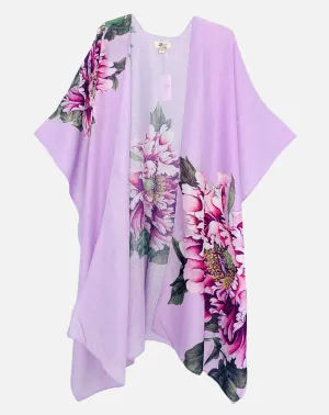 JC062645 Purple-Multi Peony Kimono