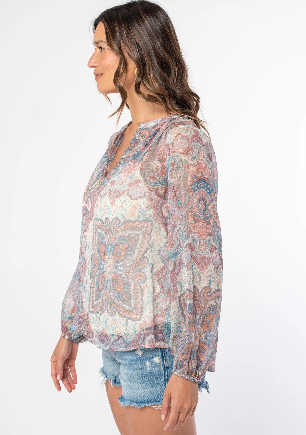 Lana Chiffon Peasant Top