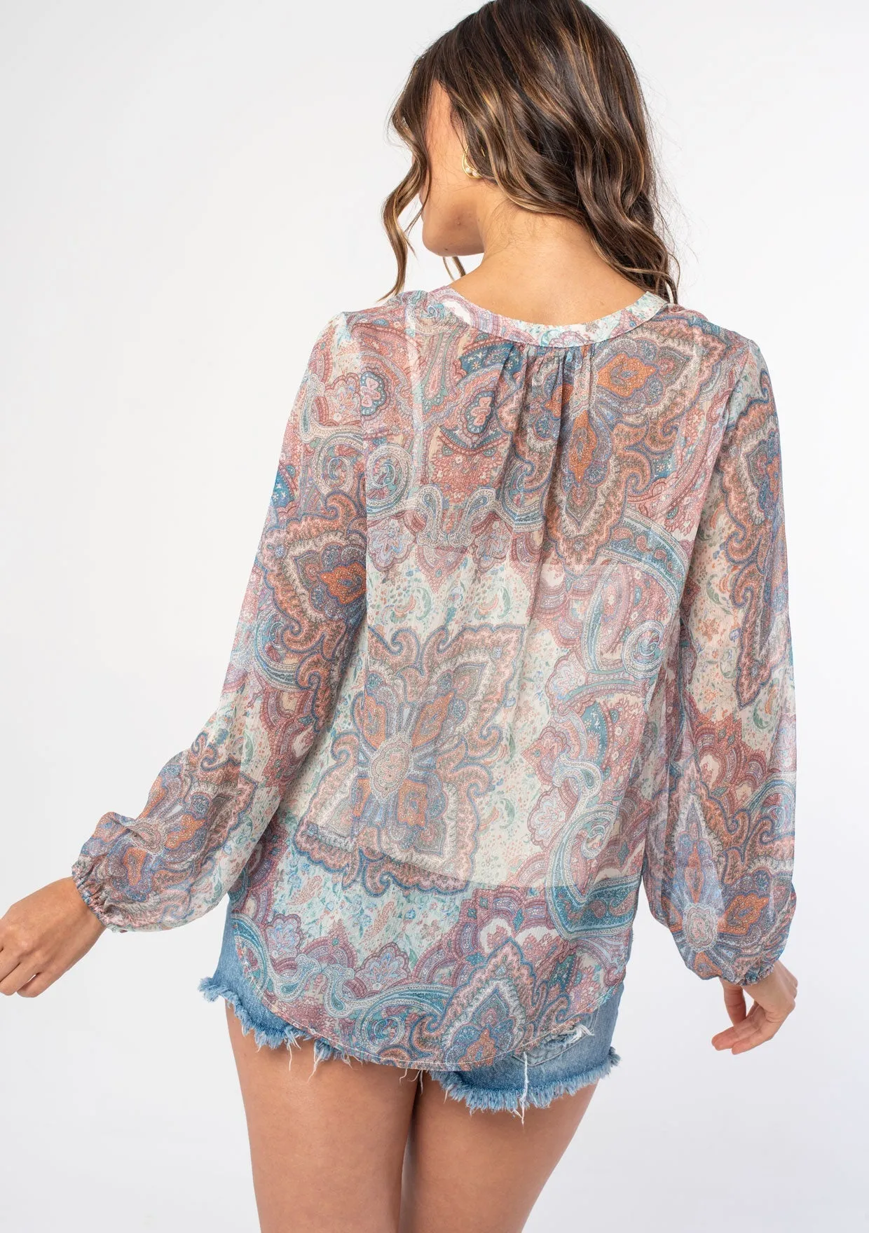 Lana Chiffon Peasant Top