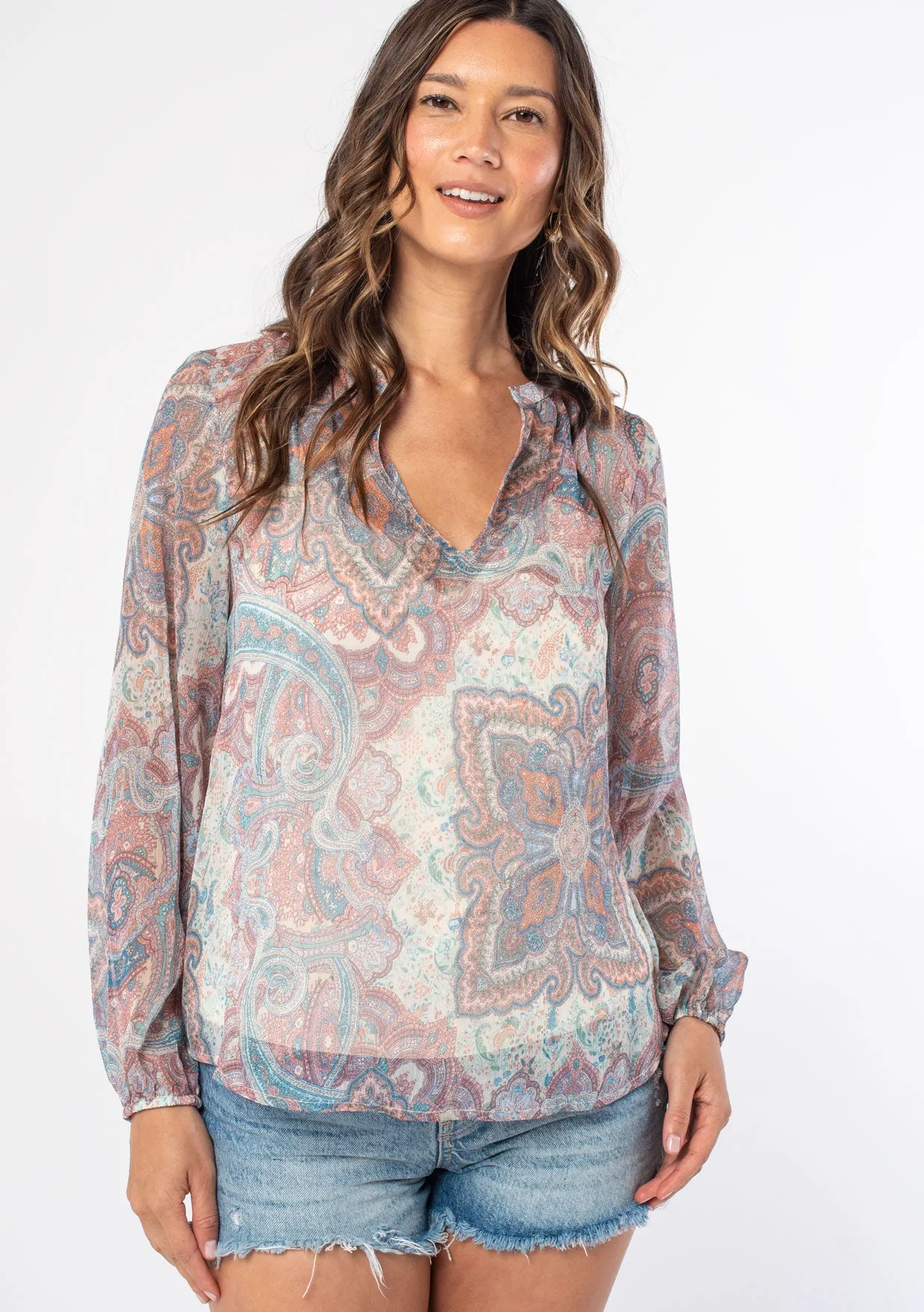 Lana Chiffon Peasant Top