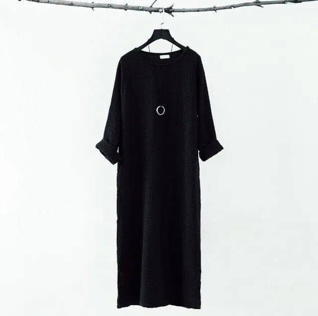 Loose Fluid Cotton Linen Dress | Zen