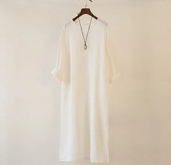 Loose Fluid Cotton Linen Dress | Zen