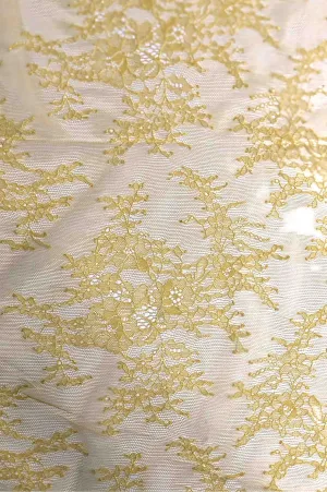 Maize French Plain Lace FLP-002/14 Fabric