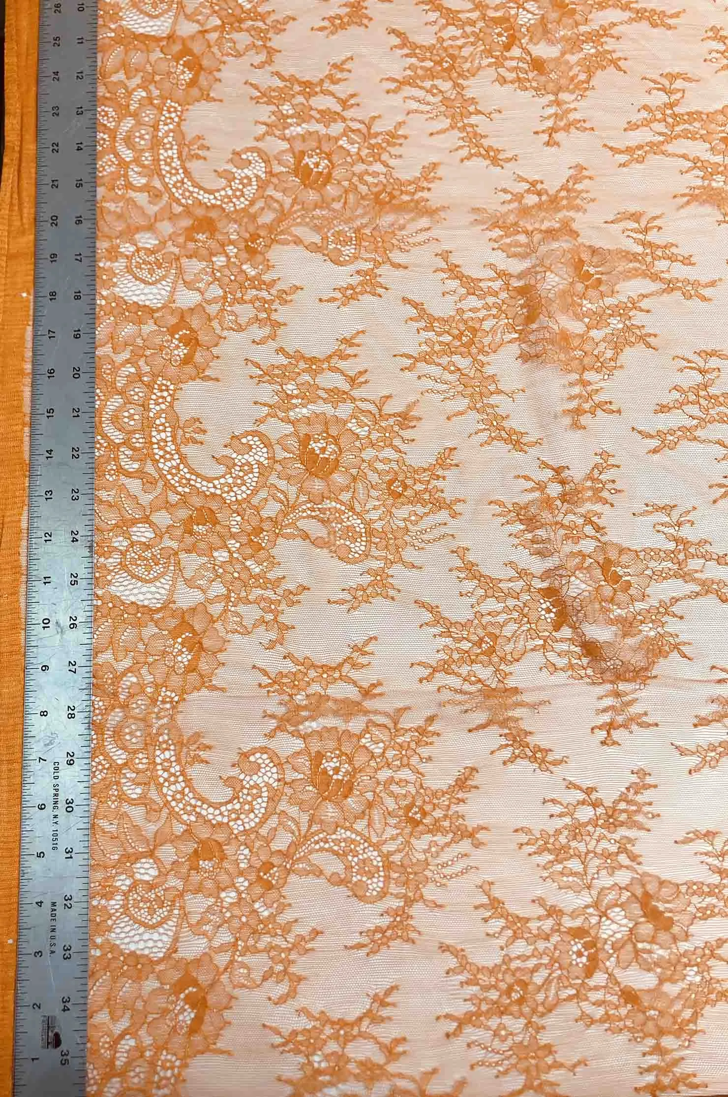 Persimmon Orange French Plain Lace FLP-002/8 Fabric