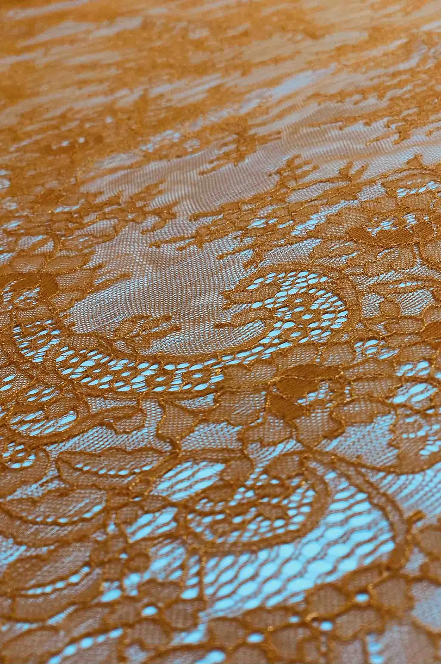 Persimmon Orange French Plain Lace FLP-002/8 Fabric