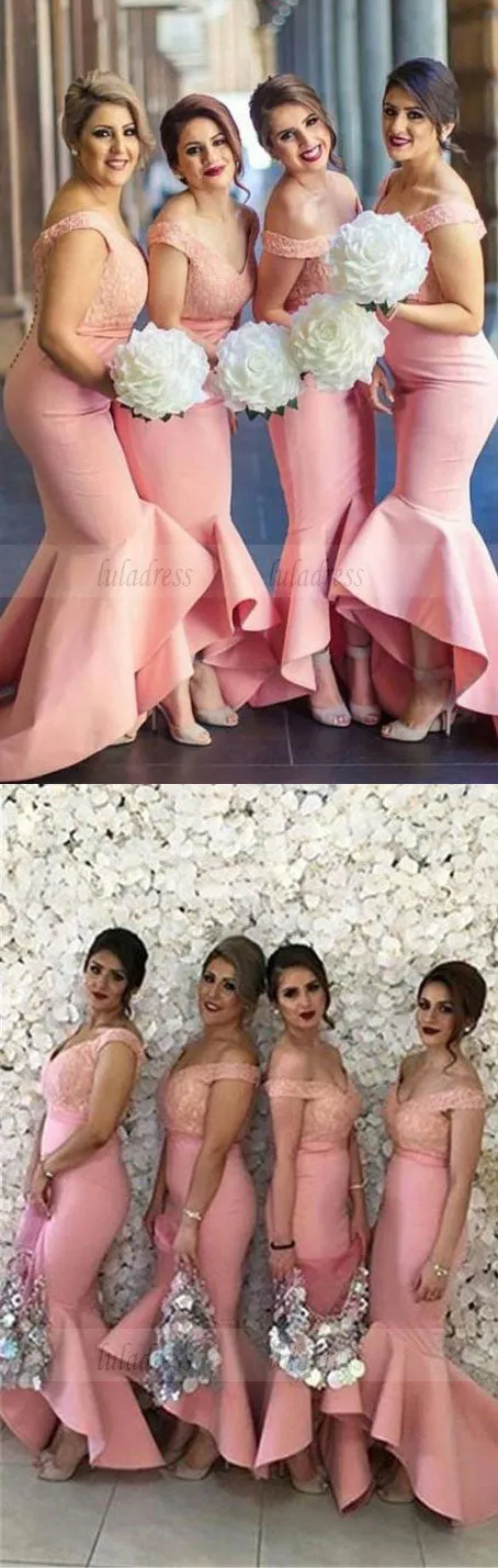 Pink bridesmaid dresses for fall wedding, Long bridesmaid dresses with lace, Elegant long prom party dresses