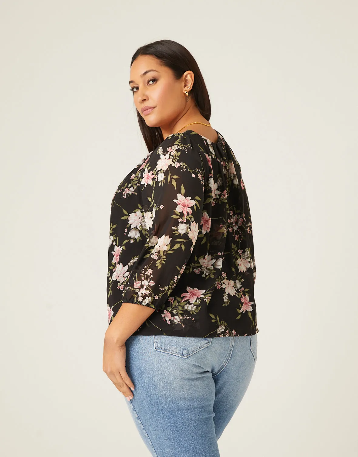 Plus Size Flowy Floral Top