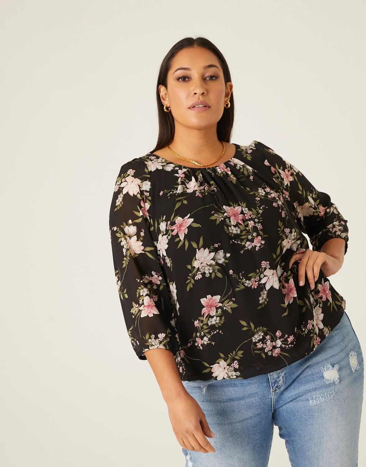 Plus Size Flowy Floral Top