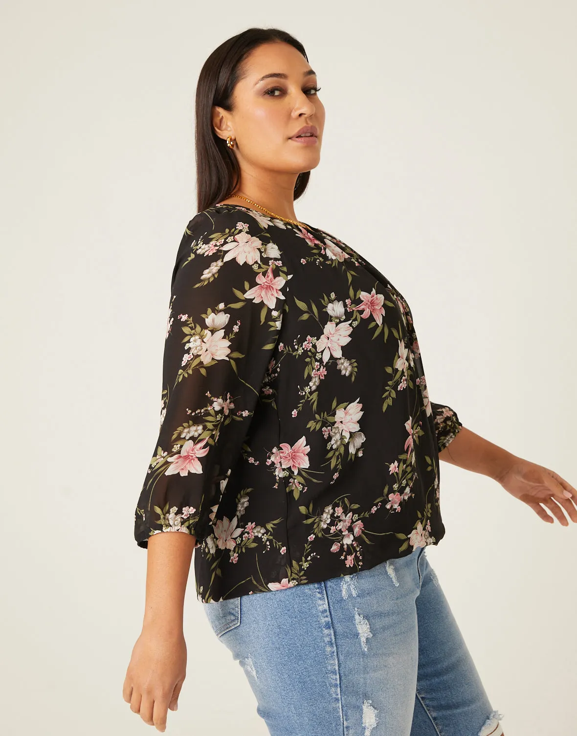 Plus Size Flowy Floral Top