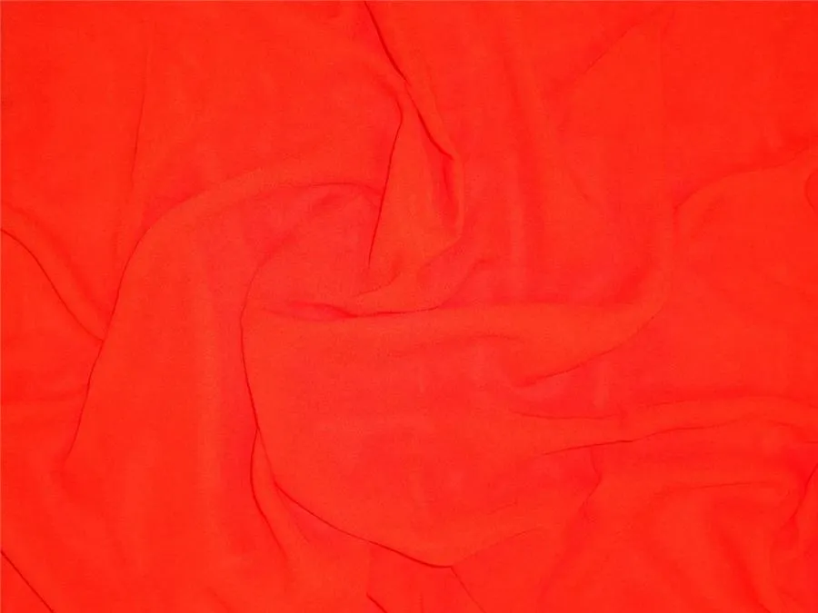 Silk Georgette fabric bright orange 80gm 54&quot;