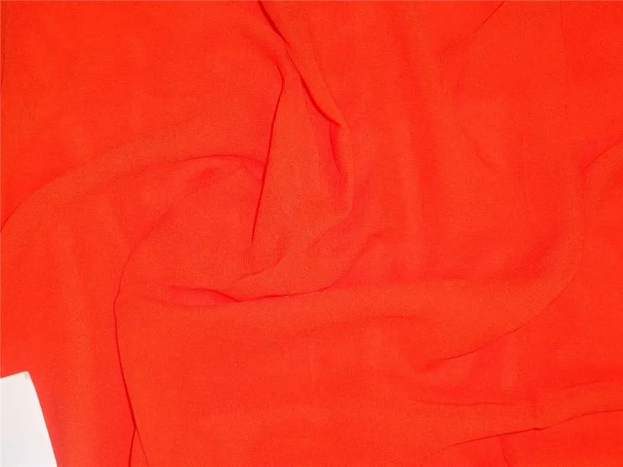 Silk Georgette fabric bright orange 80gm 54&quot;