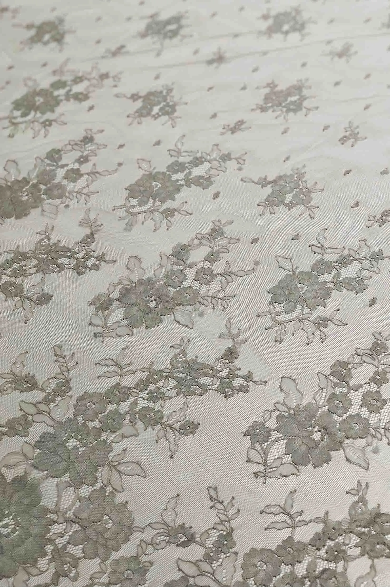 Silver Birch French Plain Lace FLP-008 Fabric