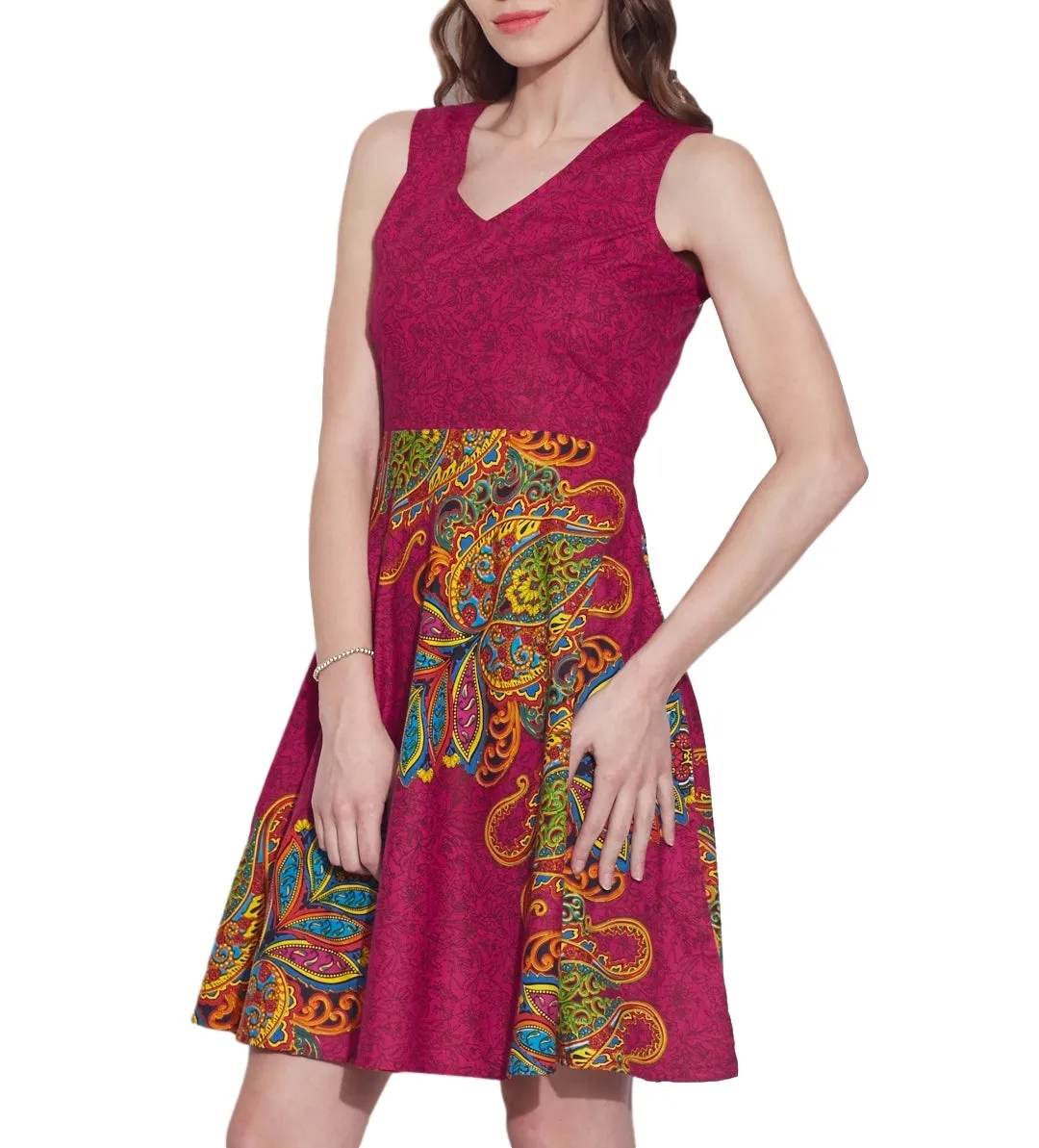 Women Apparels Cotton Printed Dress,Machine Washable,W-CPD42-1626, Size-42 Inch