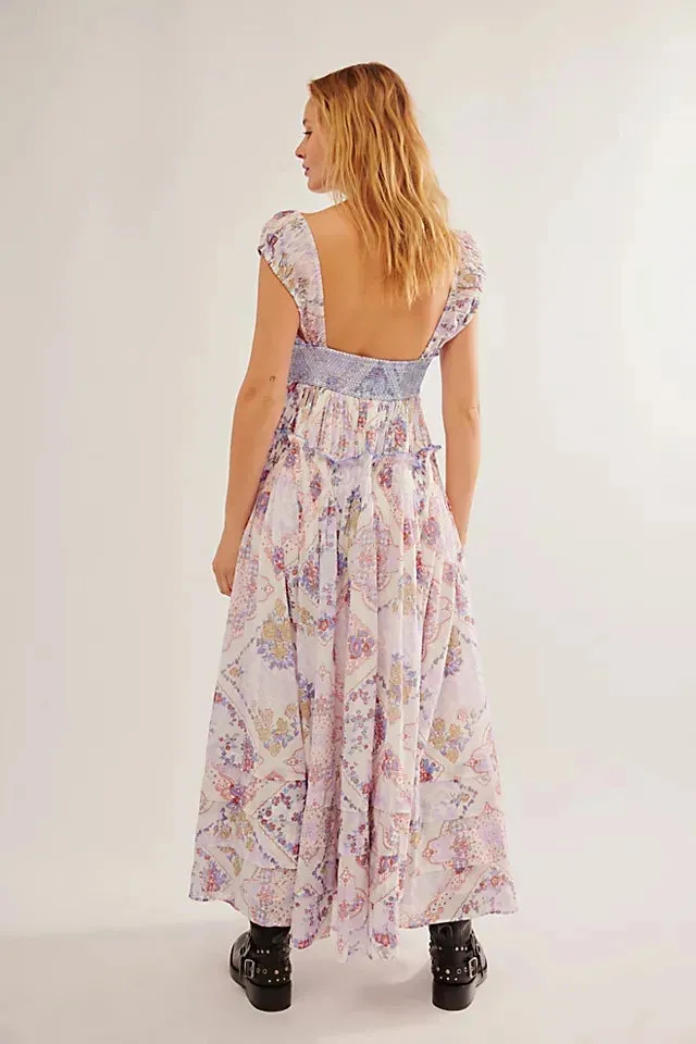 Women Floral & Paisley Boho Layered Maxi Dress