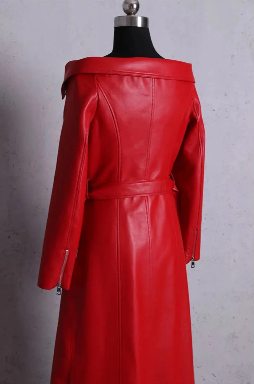 Women's Luxury Handbag Faux Leather Midi Dress